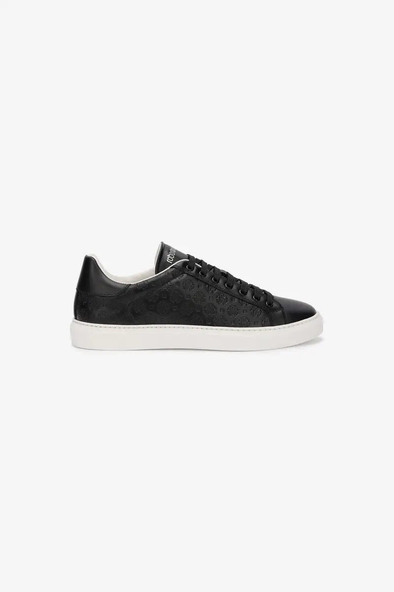 Roberto Cavalli Black Leather Sneaker With Monogram RC | Thumbnail 2 Roberto Cavalli Black Leather Sneaker With Monogram RC | Thumbnail 2
