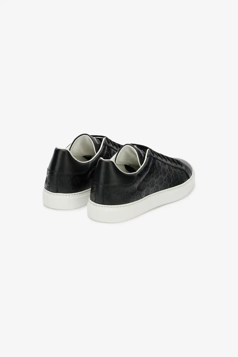 Roberto Cavalli Black Leather Sneaker With Monogram RC | Thumbnail 3 Roberto Cavalli Black Leather Sneaker With Monogram RC | Thumbnail 3