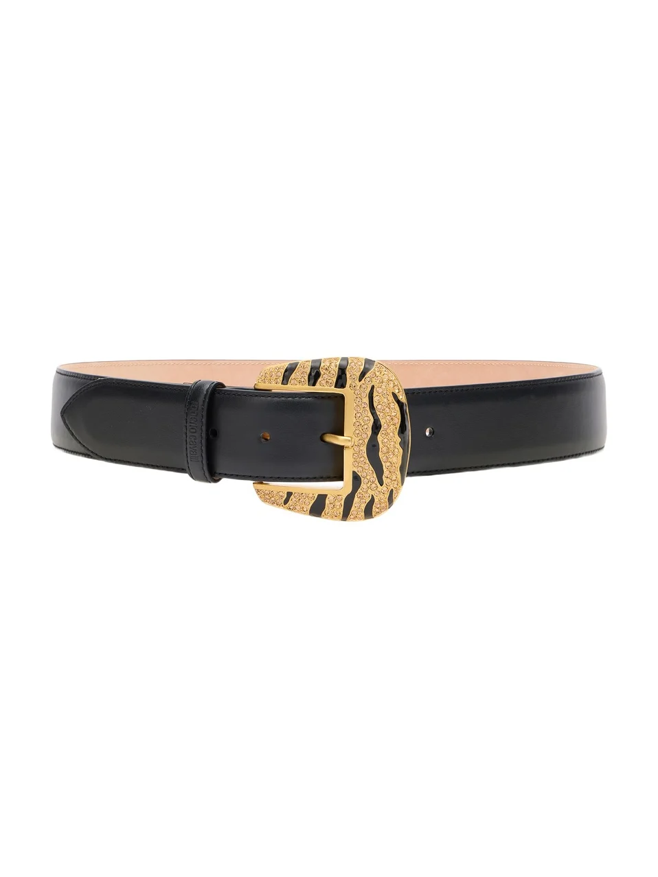 Leopard Skin Belt With Bejeweled Buckle Leopard Skin Belt With Bejeweled Buckle