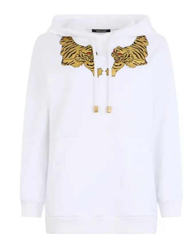 Sweatshirt Hoodie with Tiger Embroidery Sweatshirt Hoodie with Tiger Embroidery