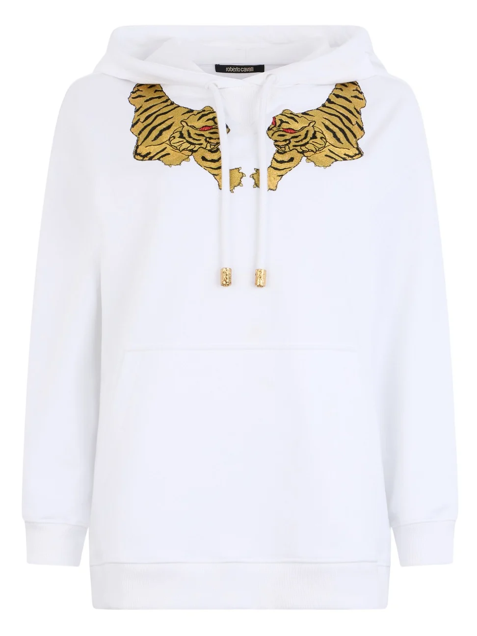 Roberto Cavalli Sweatshirt Hoodie with Tiger Embroidery