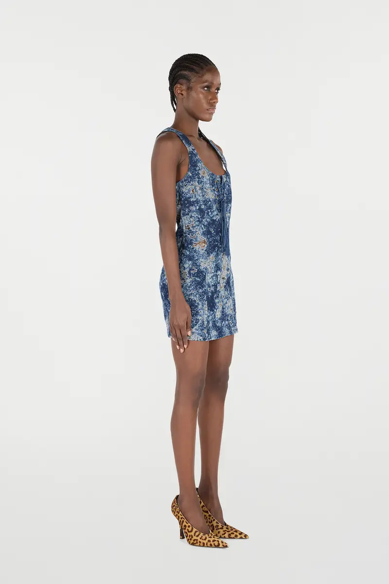 Roberto Cavalli Mini Dress With Discoloration | Thumbnail 2 Roberto Cavalli Mini Dress With Discoloration | Thumbnail 2
