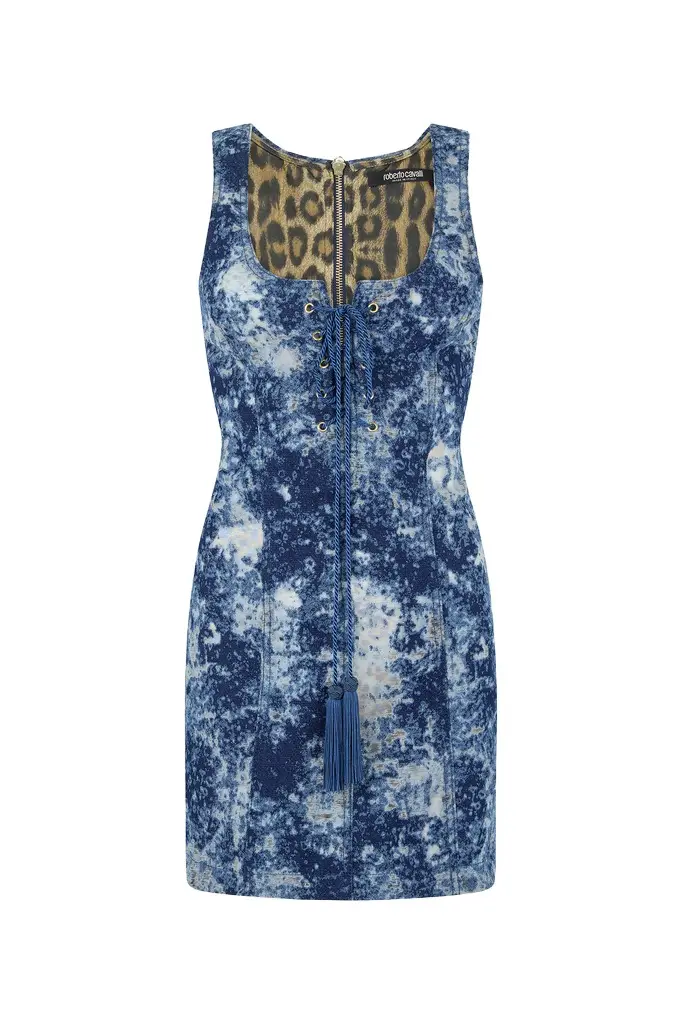 Mini Dress With Discoloration Mini Dress With Discoloration