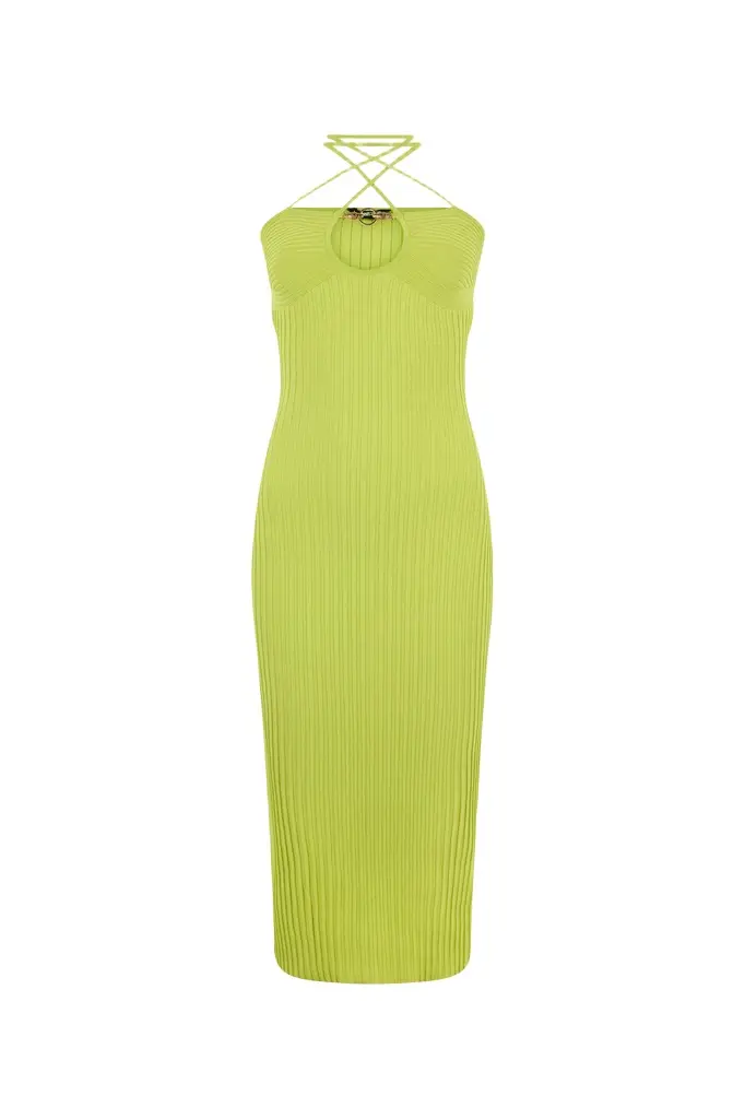Roberto Cavalli Rib-Knit Midi Dress