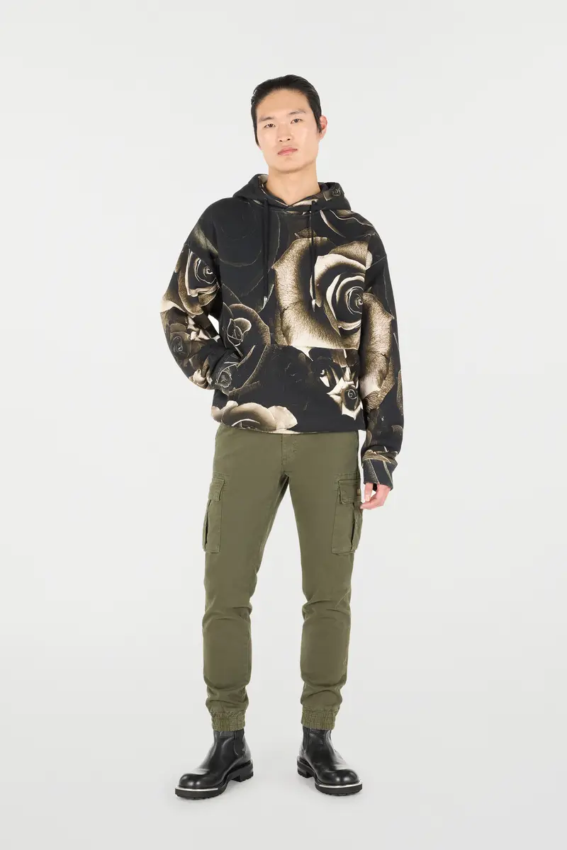 Roberto Cavalli Rose-Print Hooded Sweatshirt | Thumbnail 7