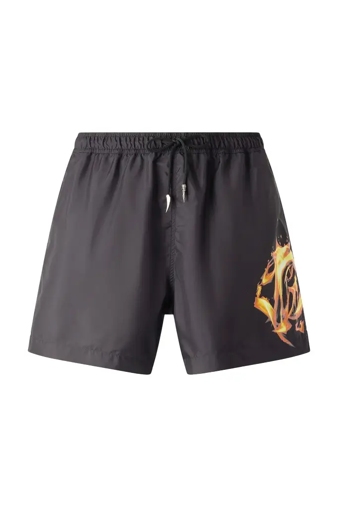 Roberto Cavalli Monogram And Fang Swim Shorts | Image 1 Roberto Cavalli Monogram And Fang Swim Shorts | Image 1