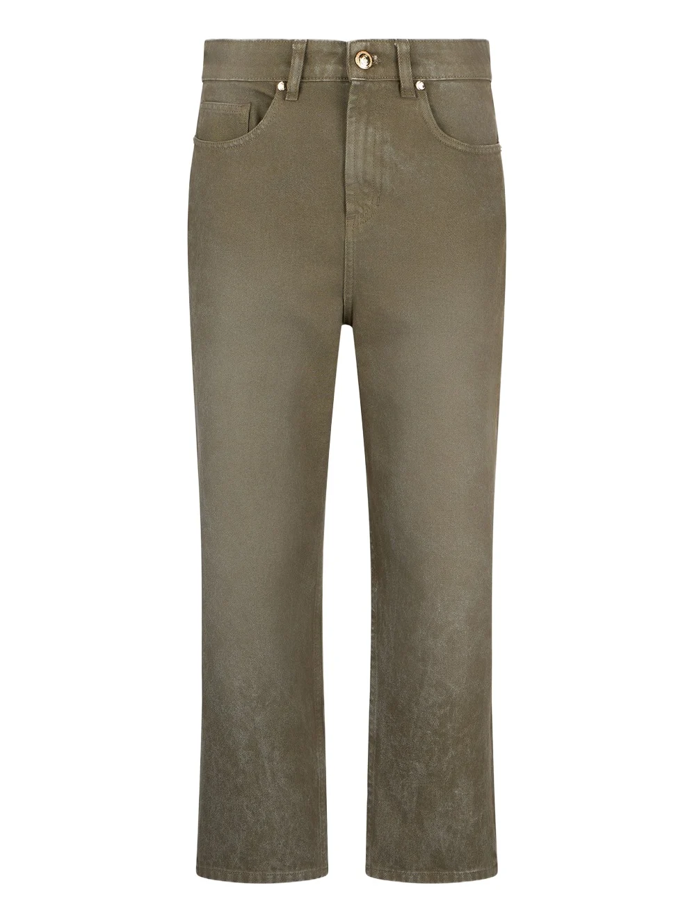 Roberto Cavalli Olive Green Cropped Jeans