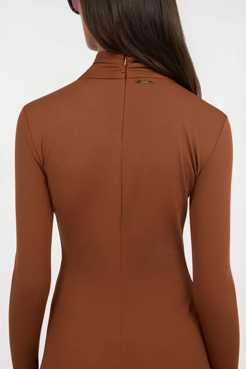 Roberto Cavalli Brown Maxi Dress With Twisted Neckline | Thumbnail 5