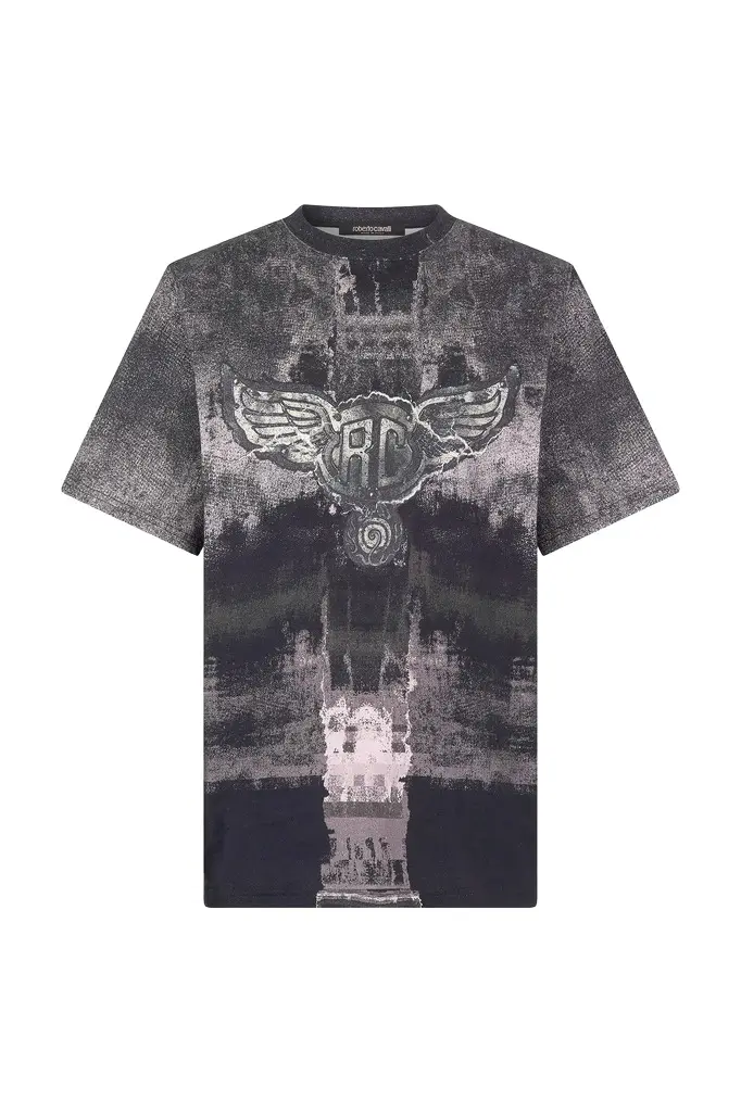 Roberto Cavalli T-Shirt With Winged Monogram | Image 1 Roberto Cavalli T-Shirt With Winged Monogram | Image 1