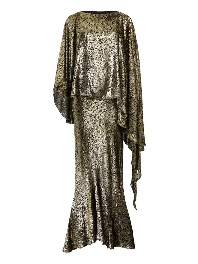 Asymmetric Gold Lamé Dress Asymmetric Gold Lamé Dress
