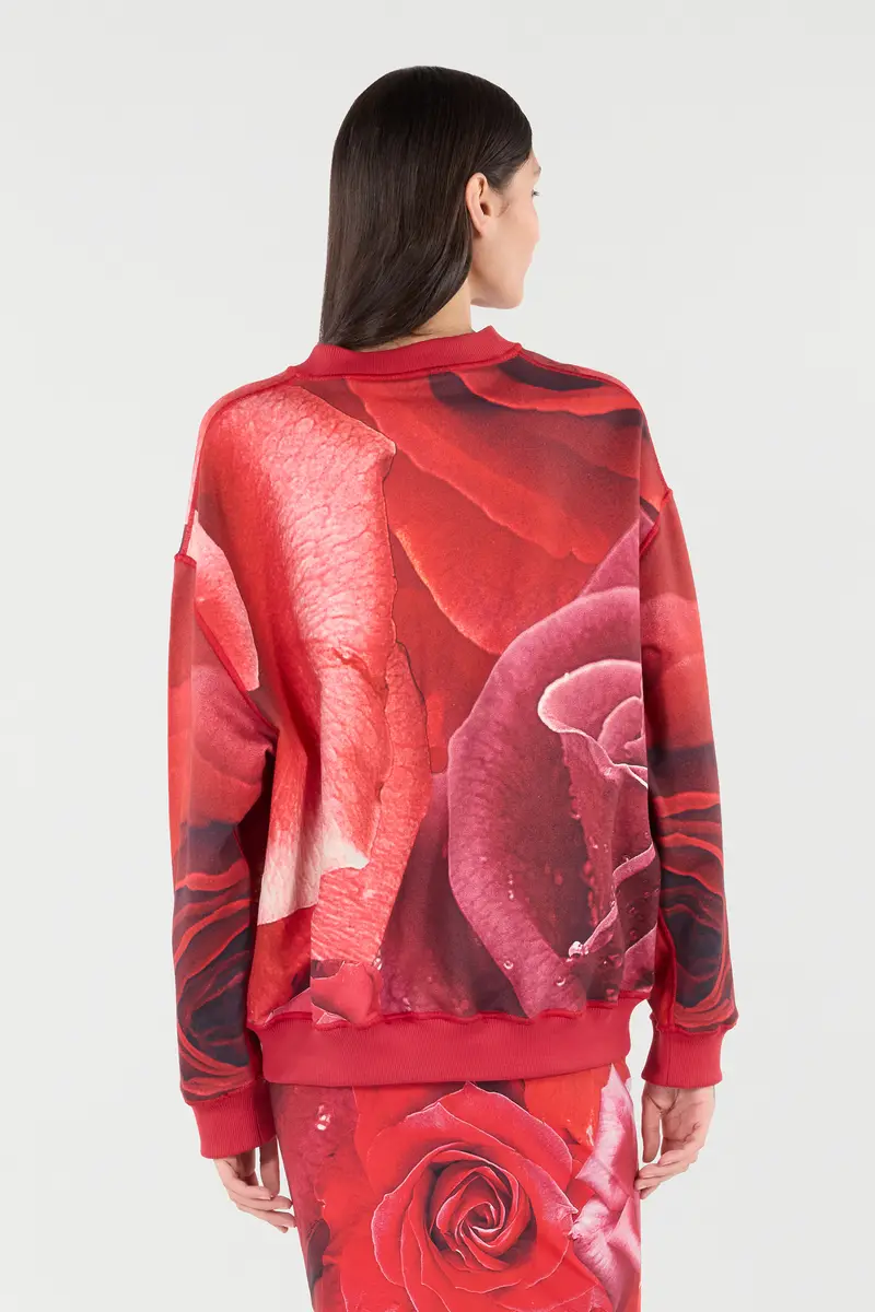 Roberto Cavalli Sweatshirt With Maxi-Rose Print | Thumbnail 3 Roberto Cavalli Sweatshirt With Maxi-Rose Print | Thumbnail 3