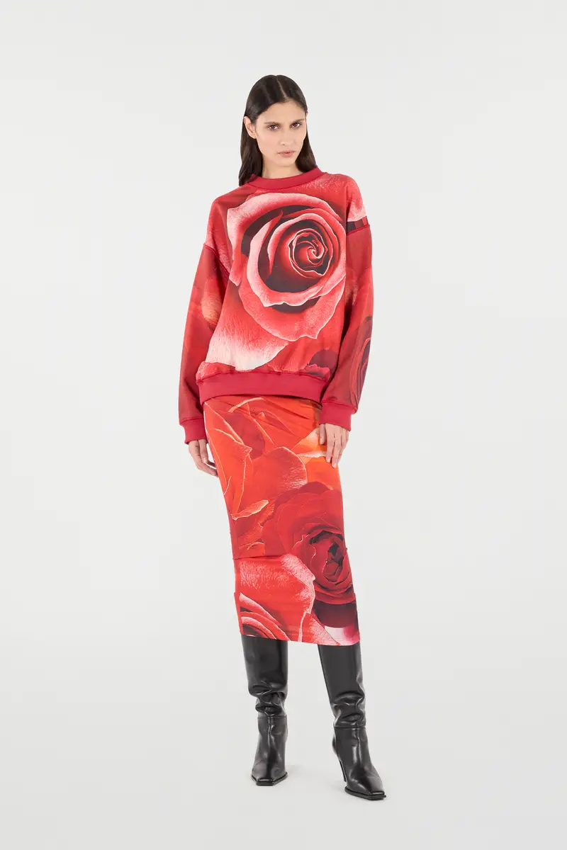 Roberto Cavalli Sweatshirt With Maxi-Rose Print | Thumbnail 7 Roberto Cavalli Sweatshirt With Maxi-Rose Print | Thumbnail 7