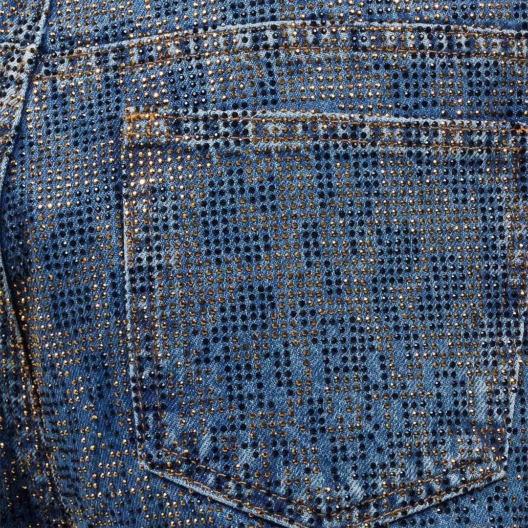 Roberto Cavalli Denim Culotte Jeans With Rhinestones | Thumbnail 4