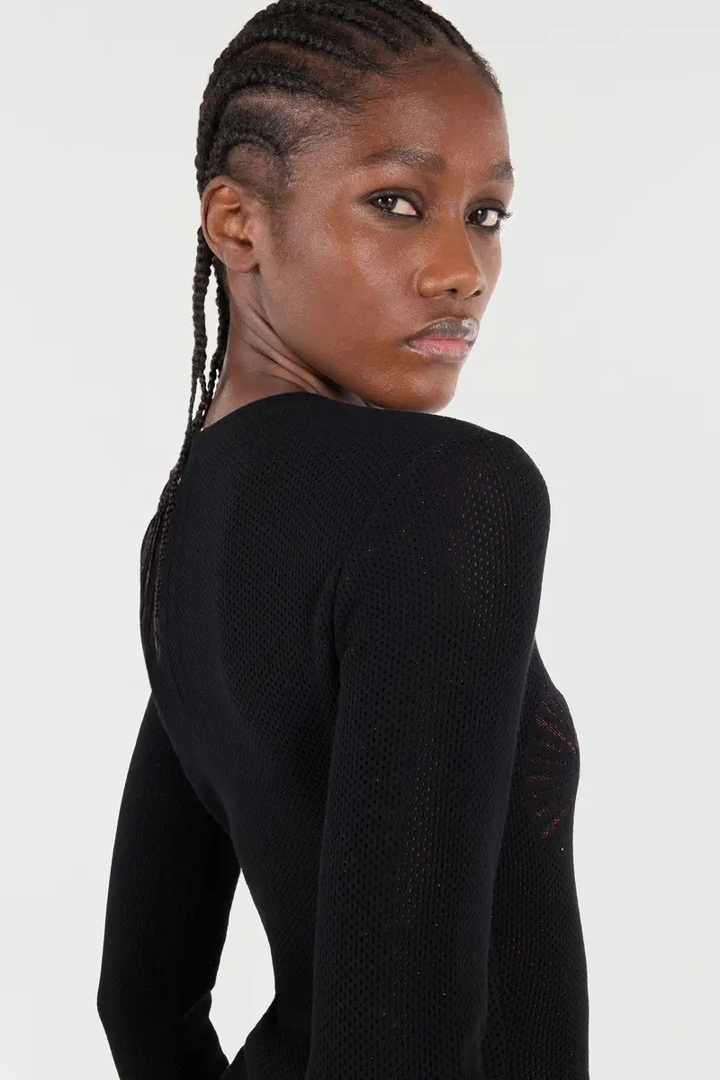 Roberto Cavalli Micro-Openwork Sweater With Dragon | Thumbnail 4