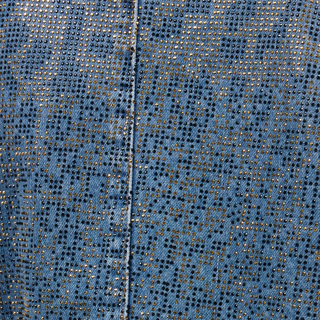 Roberto Cavalli Cropped Denim Jacket With Rhinestones | Thumbnail 4 Roberto Cavalli Cropped Denim Jacket With Rhinestones | Thumbnail 4