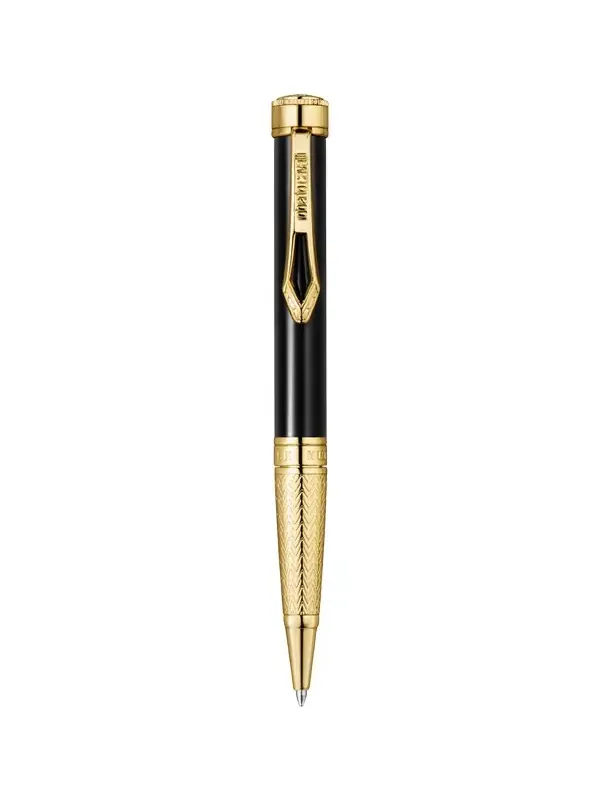 Roberto Cavalli Roberto Cavalli Lacquer Ballpoint Pen, Gold Color & Black Lacquer