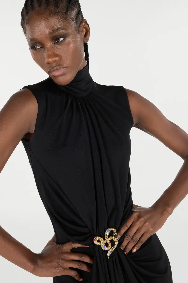 Roberto Cavalli Draped Midi Dress | Thumbnail 4