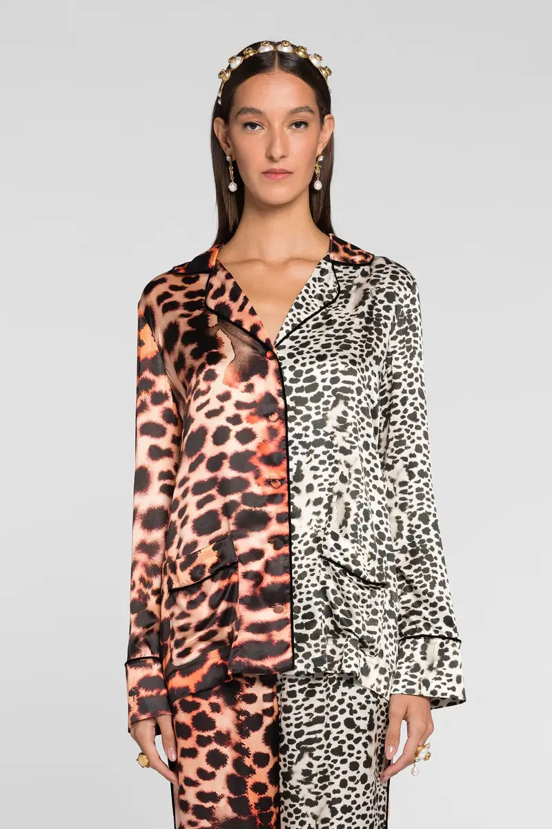 Roberto Cavalli Murena Print Silk Blend Jacket | Thumbnail 3 Roberto Cavalli Murena Print Silk Blend Jacket | Thumbnail 3