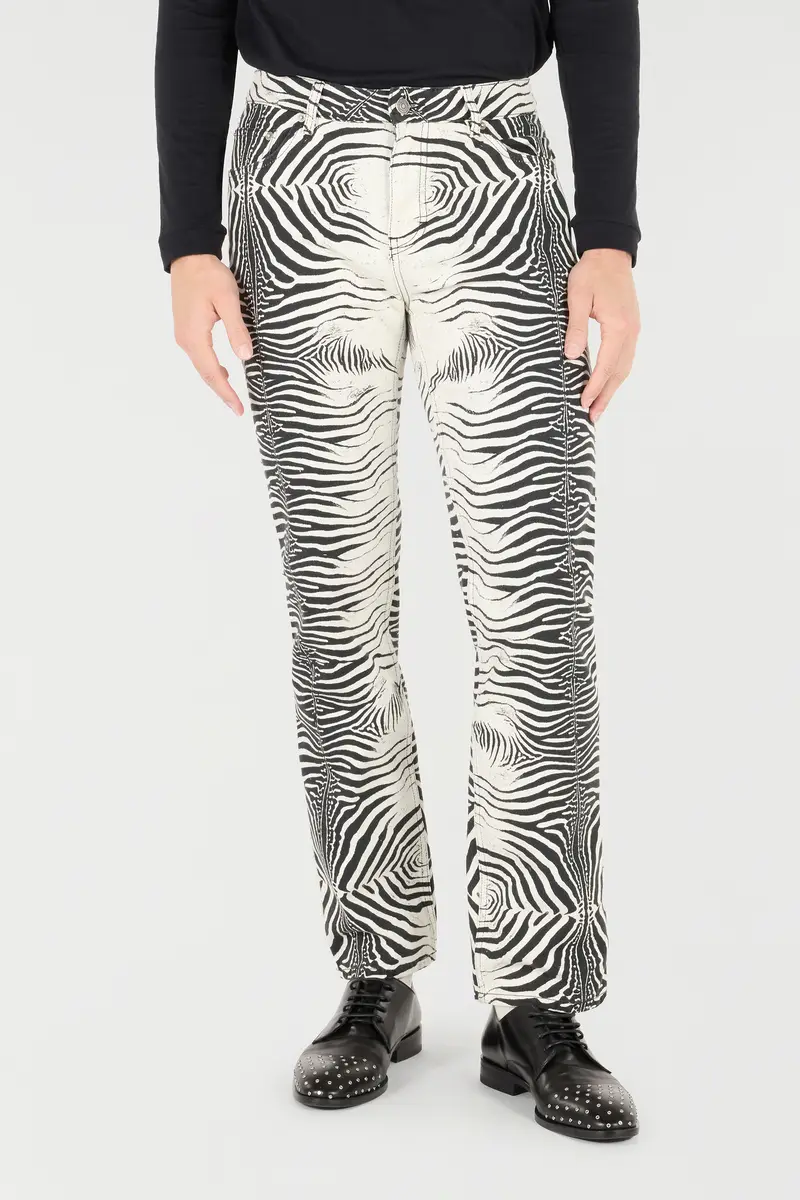 Roberto Cavalli Pants With White Tigress Print | Thumbnail 2