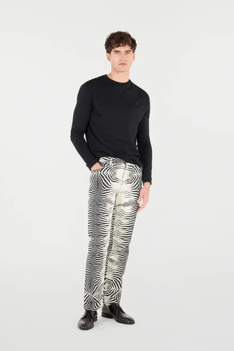Roberto Cavalli Pants With White Tigress Print | Thumbnail 7