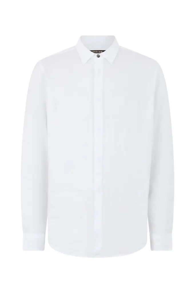 Roberto Cavalli White Linen Shirt | Image 1 Roberto Cavalli White Linen Shirt | Image 1