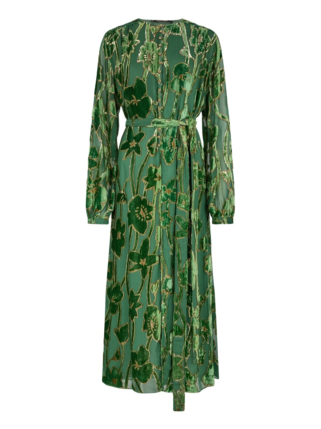 Green Velvet Devoré Midi Dress Green Velvet Devoré Midi Dress