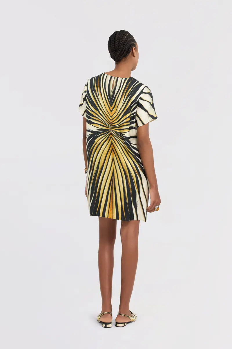 Roberto Cavalli Ray Of Gold Print Silk Mini Dress | Thumbnail 3 Roberto Cavalli Ray Of Gold Print Silk Mini Dress | Thumbnail 3