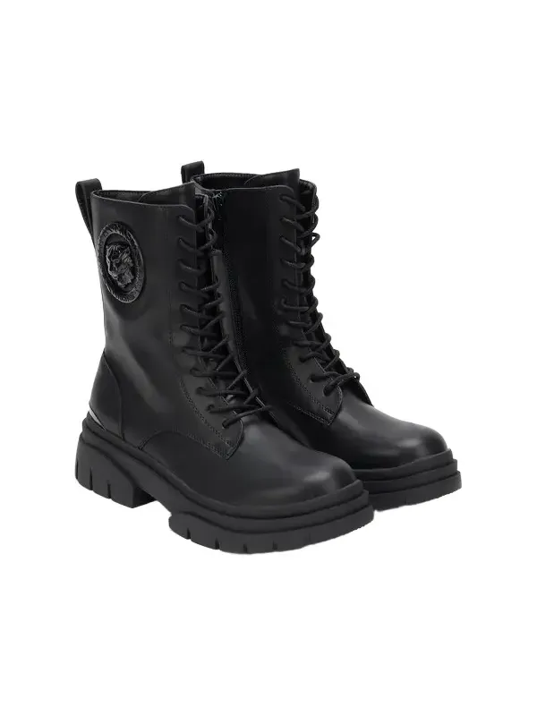 Black Combat Boots With Logo Black Combat Boots With Logo