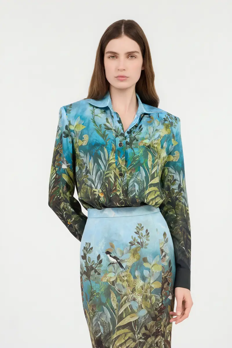 Roberto Cavalli Eden Print Silk Shirt | Thumbnail 2 Roberto Cavalli Eden Print Silk Shirt | Thumbnail 2