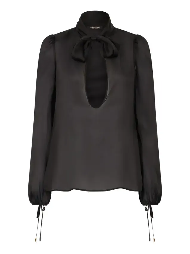 Roberto Cavalli Shirt With Bow And Cutout