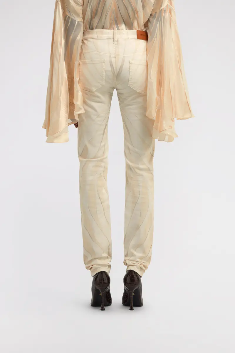 Roberto Cavalli Ray Of Gold Print Skinny Cotton Trousers | Thumbnail 3