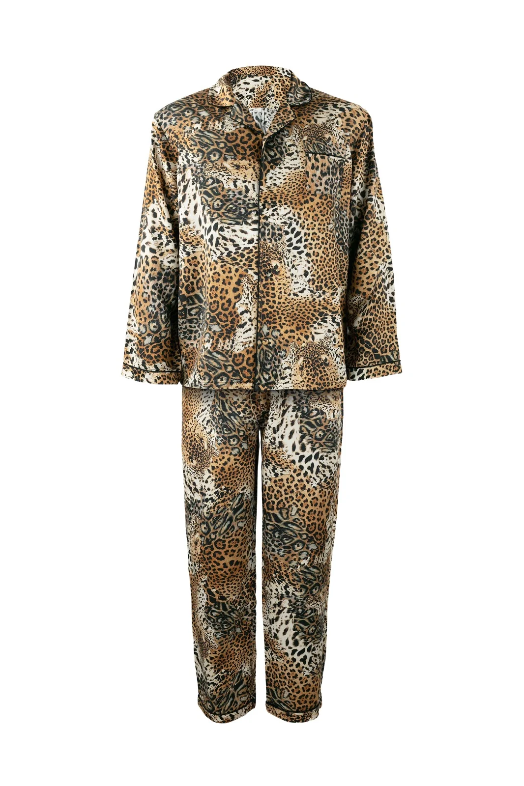 Men’s Silk Pajamas with Jaguar Skin Print Men’s Silk Pajamas with Jaguar Skin Print