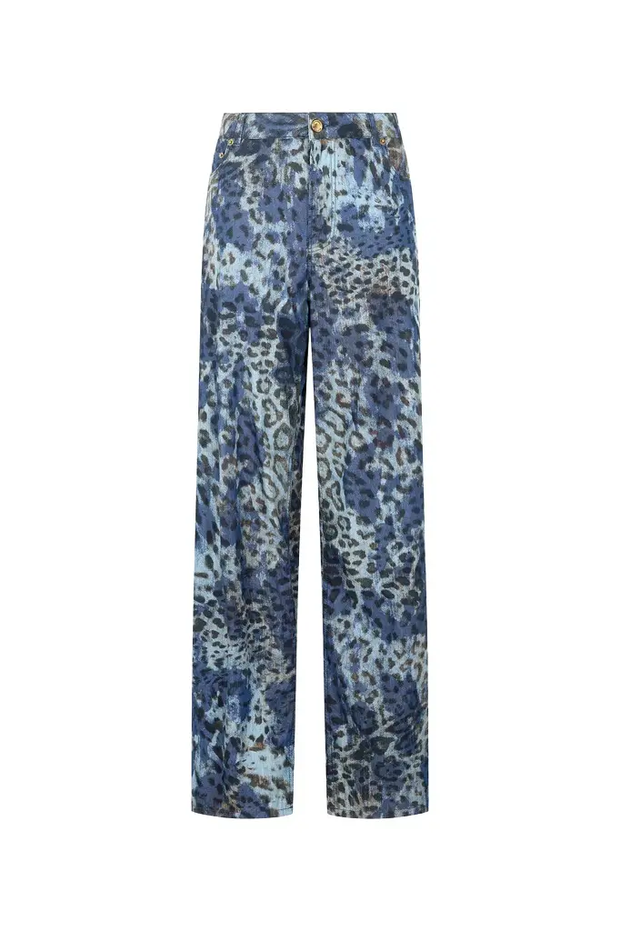 Jeans With Jaguar Skin Print Jeans With Jaguar Skin Print