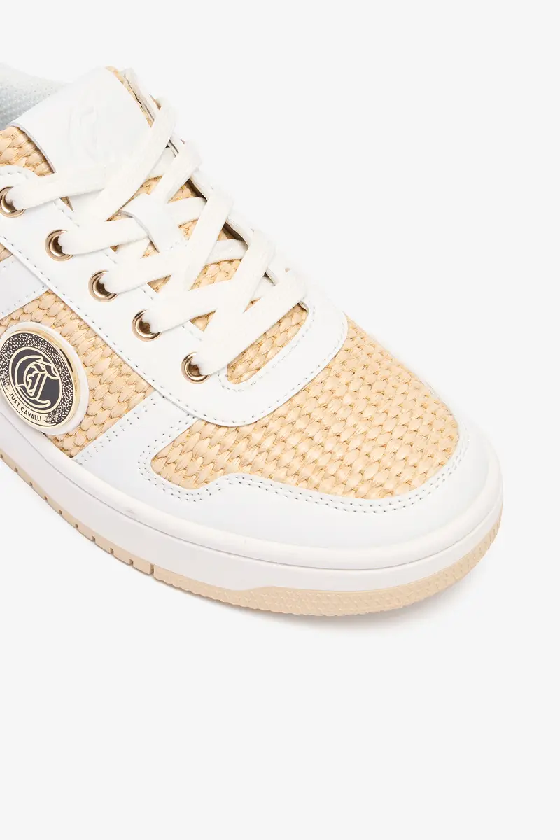 Roberto Cavalli Braided Rafia-Effect Sneakers | Thumbnail 5
