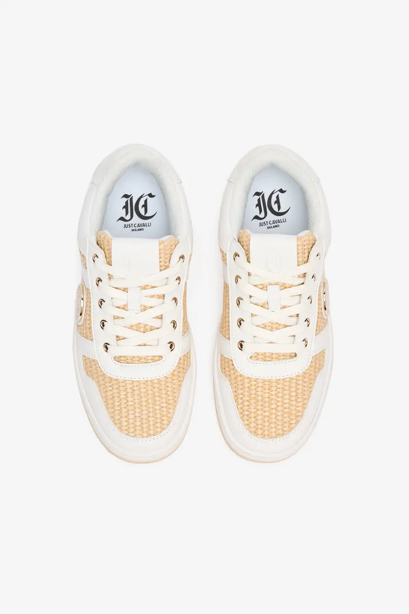 Roberto Cavalli Braided Rafia-Effect Sneakers | Thumbnail 6