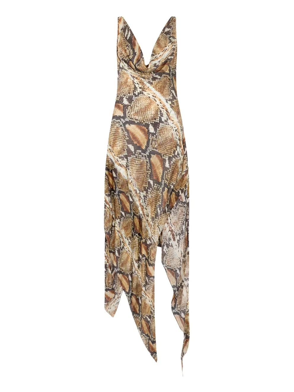 Python Print Silk Midi Dress Python Print Silk Midi Dress