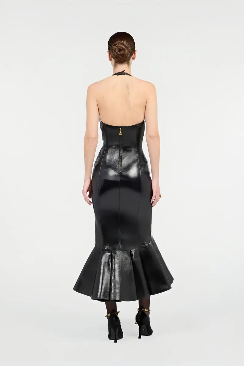 Roberto Cavalli Black Genuine Leather Midi Dress | Thumbnail 3 Roberto Cavalli Black Genuine Leather Midi Dress | Thumbnail 3