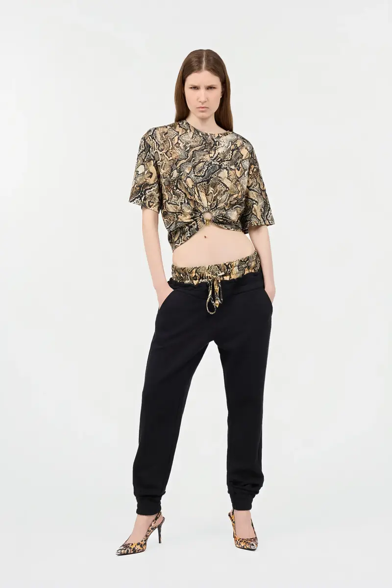 Roberto Cavalli Sports Pants With Python Print Waistband | Thumbnail 6