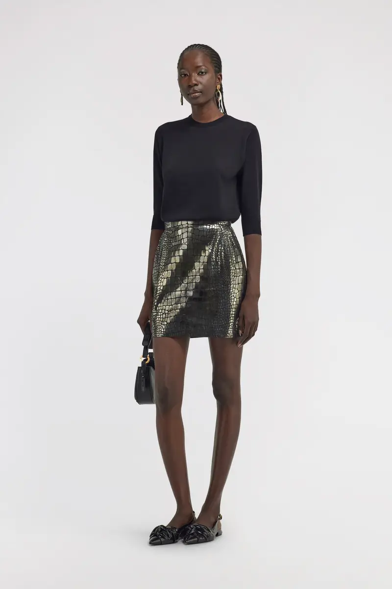 Roberto Cavalli Leather skirt Croco print | Thumbnail 5