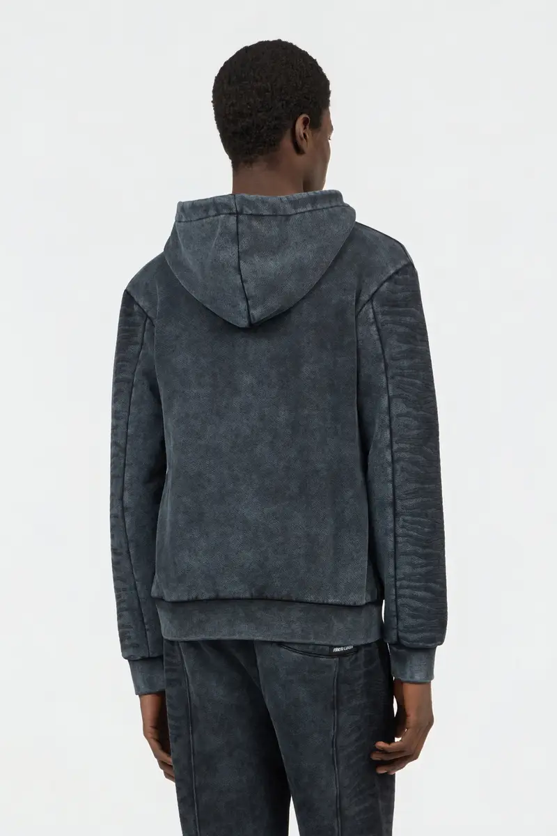 Roberto Cavalli Black Washed Hoodie With Monogram RC | Thumbnail 3 Roberto Cavalli Black Washed Hoodie With Monogram RC | Thumbnail 3