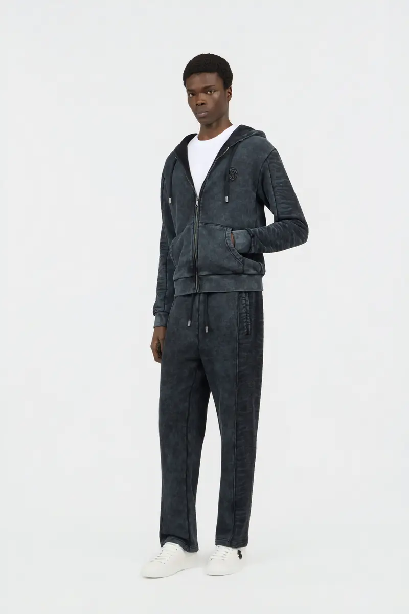 Roberto Cavalli Black Washed Hoodie With Monogram RC | Thumbnail 6 Roberto Cavalli Black Washed Hoodie With Monogram RC | Thumbnail 6