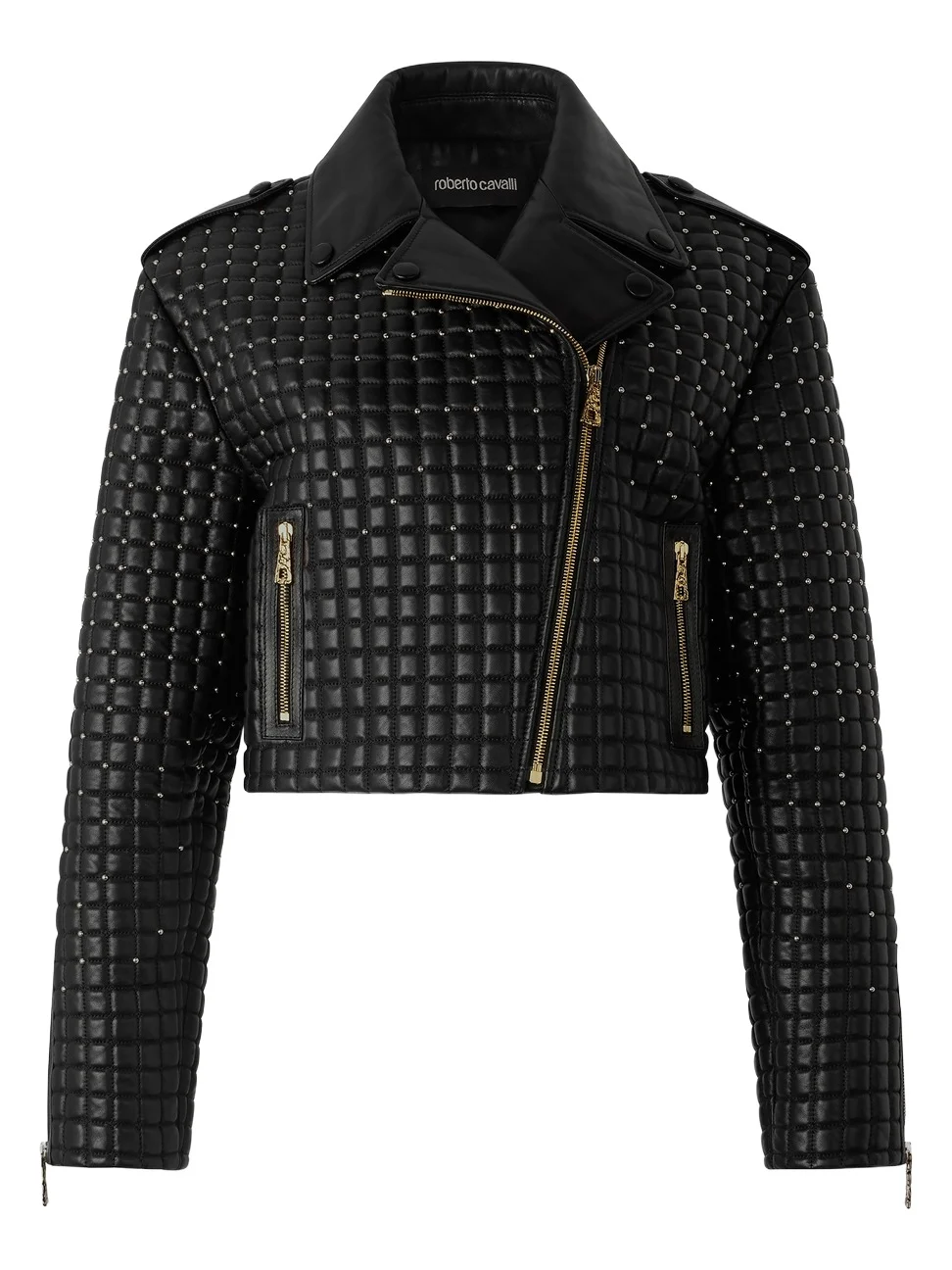 Roberto Cavalli Cropped Jacket With 3D-Effect Quilting