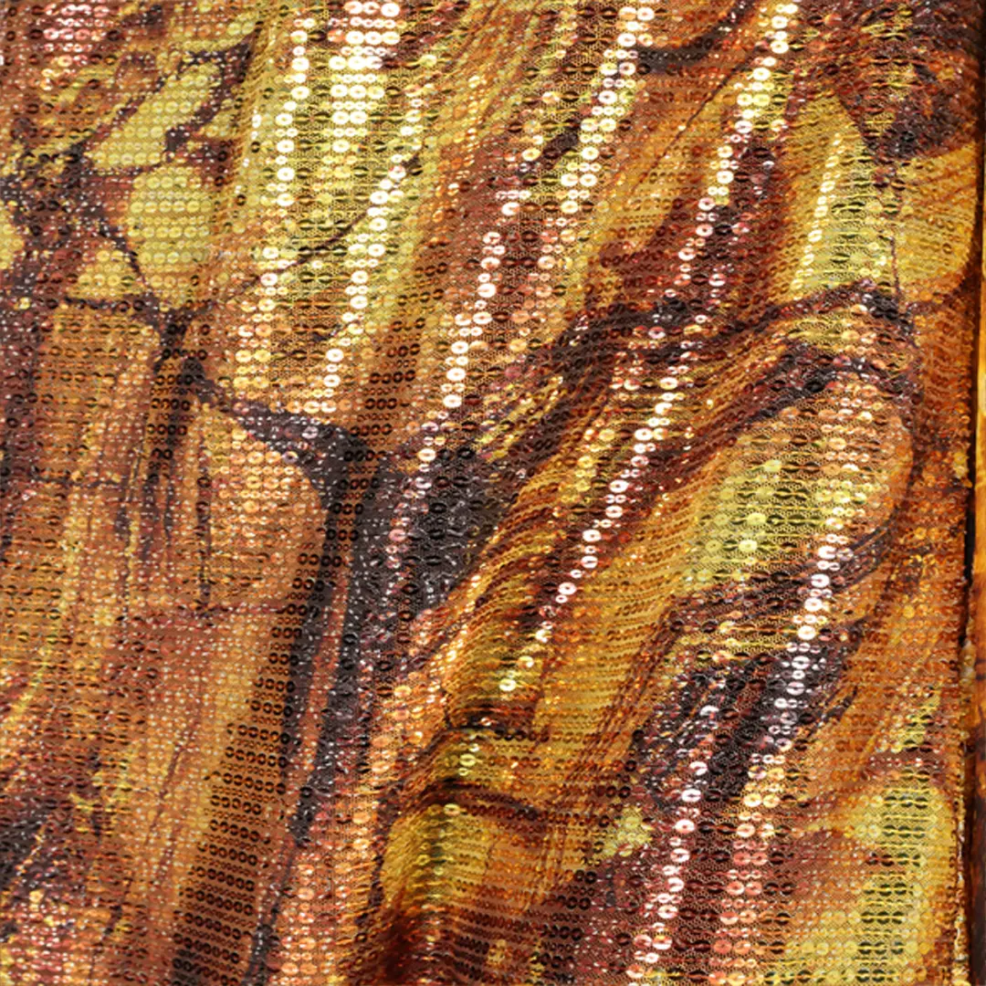 Roberto Cavalli Silk Caftan Dress With Amber Print Sequins | Thumbnail 4