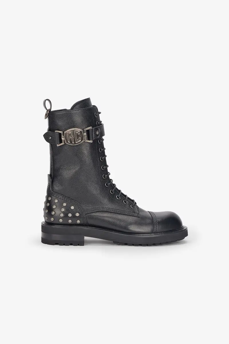 Roberto Cavalli Combat Boots With RC Monogram Detail | Thumbnail 2 Roberto Cavalli Combat Boots With RC Monogram Detail | Thumbnail 2
