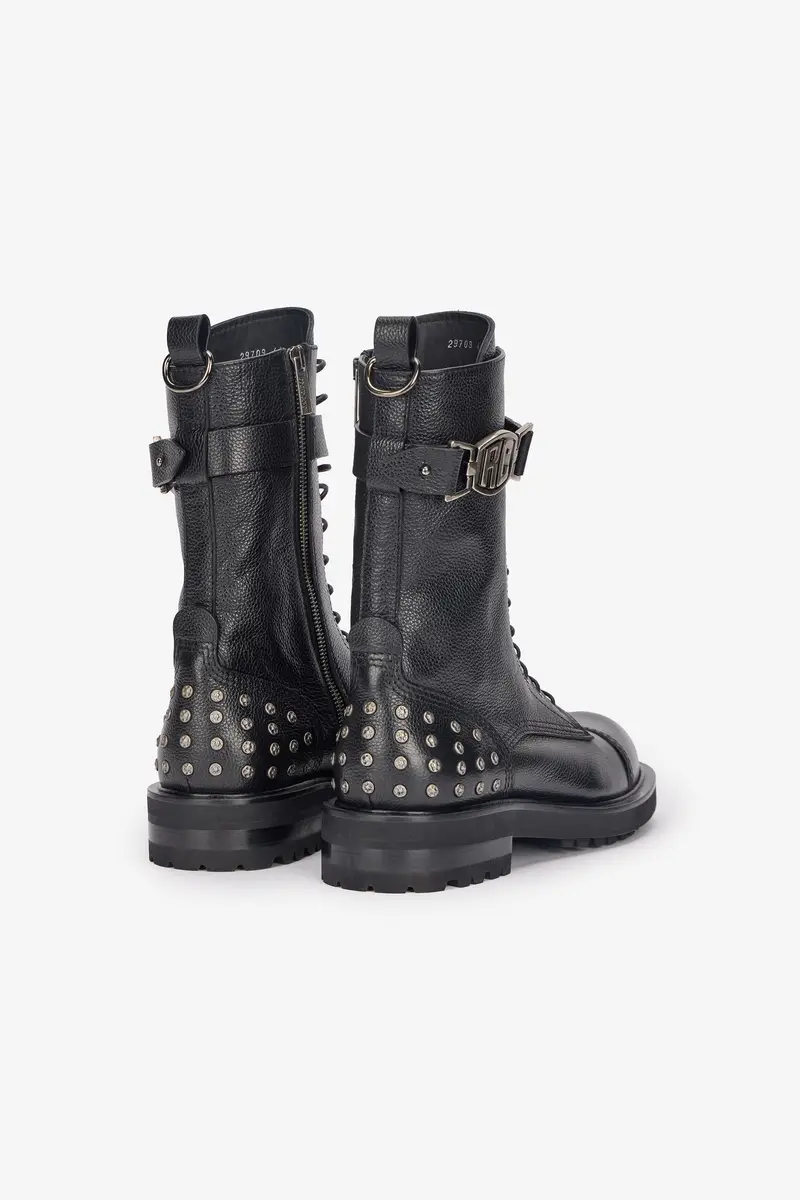 Roberto Cavalli Combat Boots With RC Monogram Detail | Thumbnail 3 Roberto Cavalli Combat Boots With RC Monogram Detail | Thumbnail 3