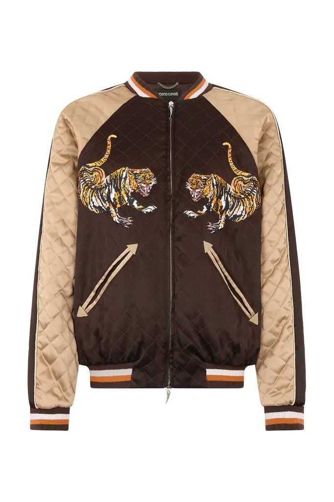 Roberto Cavalli Bomber Jacket With Tigers | Image 1 Roberto Cavalli Bomber Jacket With Tigers | Image 1