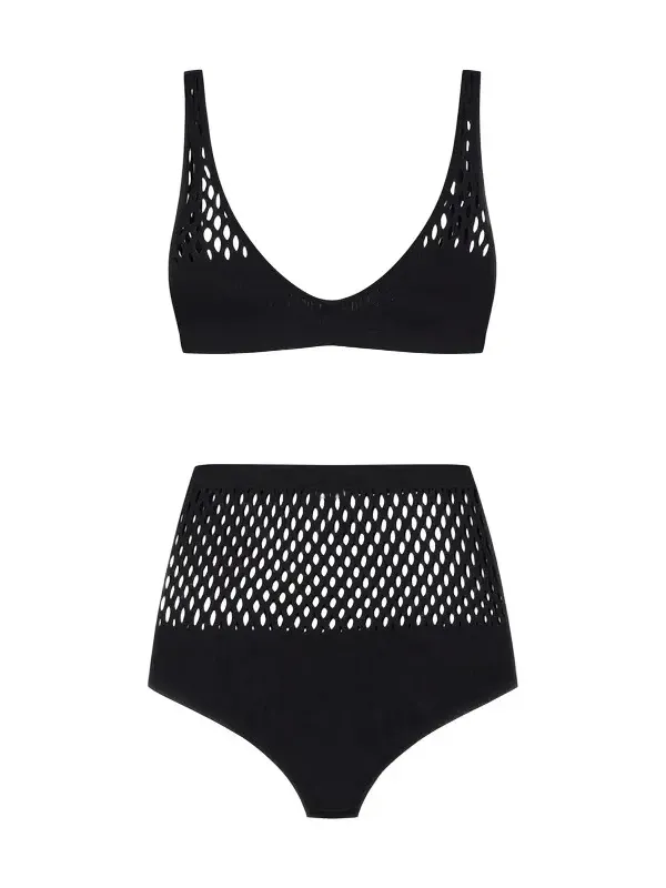 Black Mesh High Waist Bikini