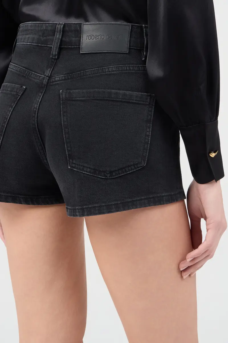 Roberto Cavalli Jeans Shorts Black With Rose Embroidery | Thumbnail 5 Roberto Cavalli Jeans Shorts Black With Rose Embroidery | Thumbnail 5