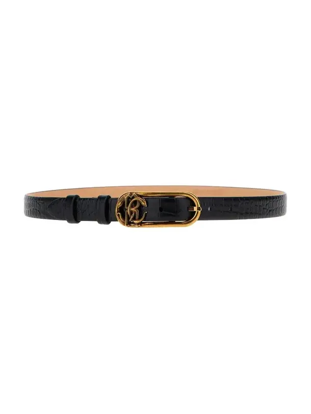 Leather belt with Monogram Mirror Snake Leather belt with Monogram Mirror Snake