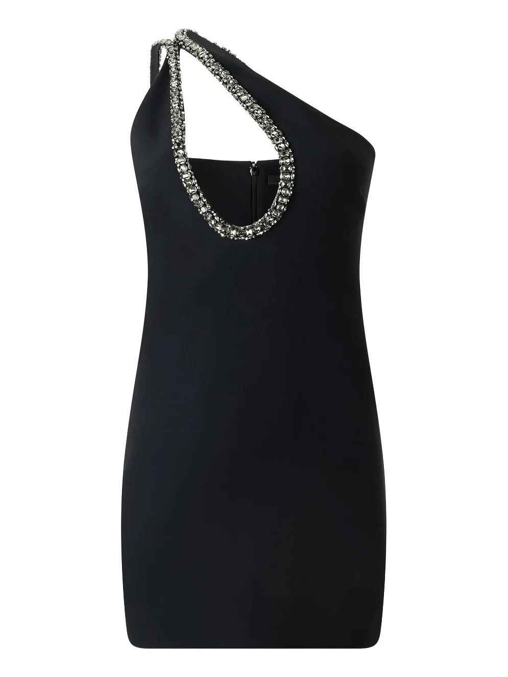 Mini Dress With Bejeweled Neckline